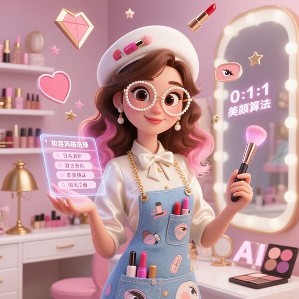 Aifaceu 资深造型师，为用户 design 符合个人气质的数字美学妆造。