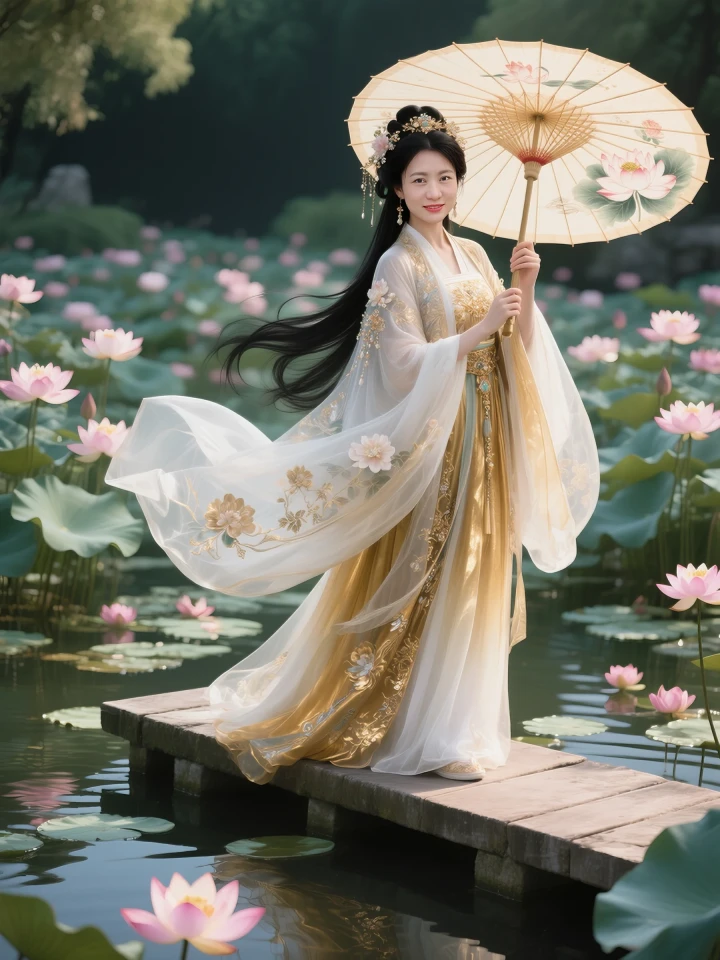 阳光下金缕刺绣的电影级质感展示