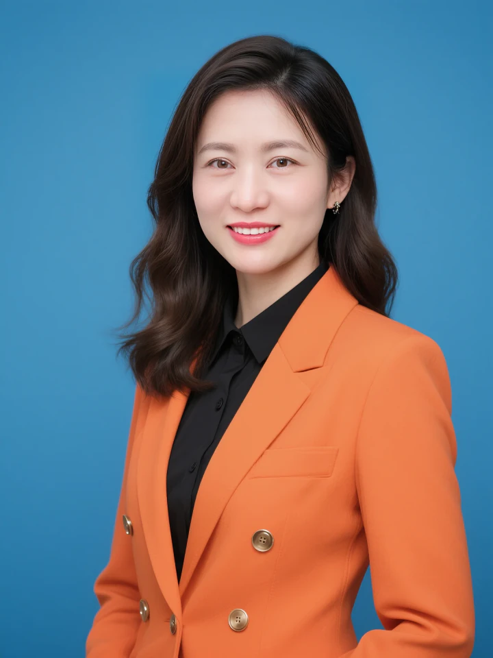 Aifaceu full-body business editorial with handbag, simulating real office building textures.