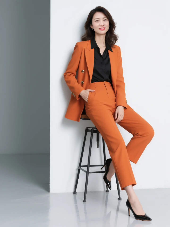 Aifaceu orange professional headshot, focusing on facial expressions for 1:1 digital twin.